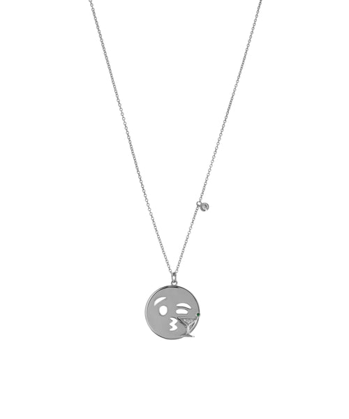 EMOJI NECKLACE - MARTINI - SILVER – FALA Jewelry