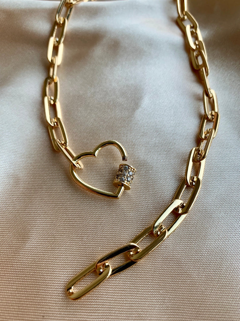 MTLEE 2 Pieces Five-line Chain with Five-heart Link Bracelet Bangle Italian  Five-line Chain with Five-heart Love Necklace Link Necklace for